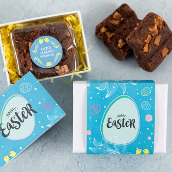 Easter Mini Salted Caramel Brownie Gift, 4 of 4