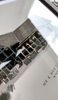 Personalised Hand Drawn Wedding Venue Art Print, 6 of 6