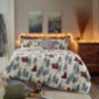 Winter Bears Fleece Duvet Cover Set Soft Printed Bedding With Zip Fastening, thumbnail 1 of 4