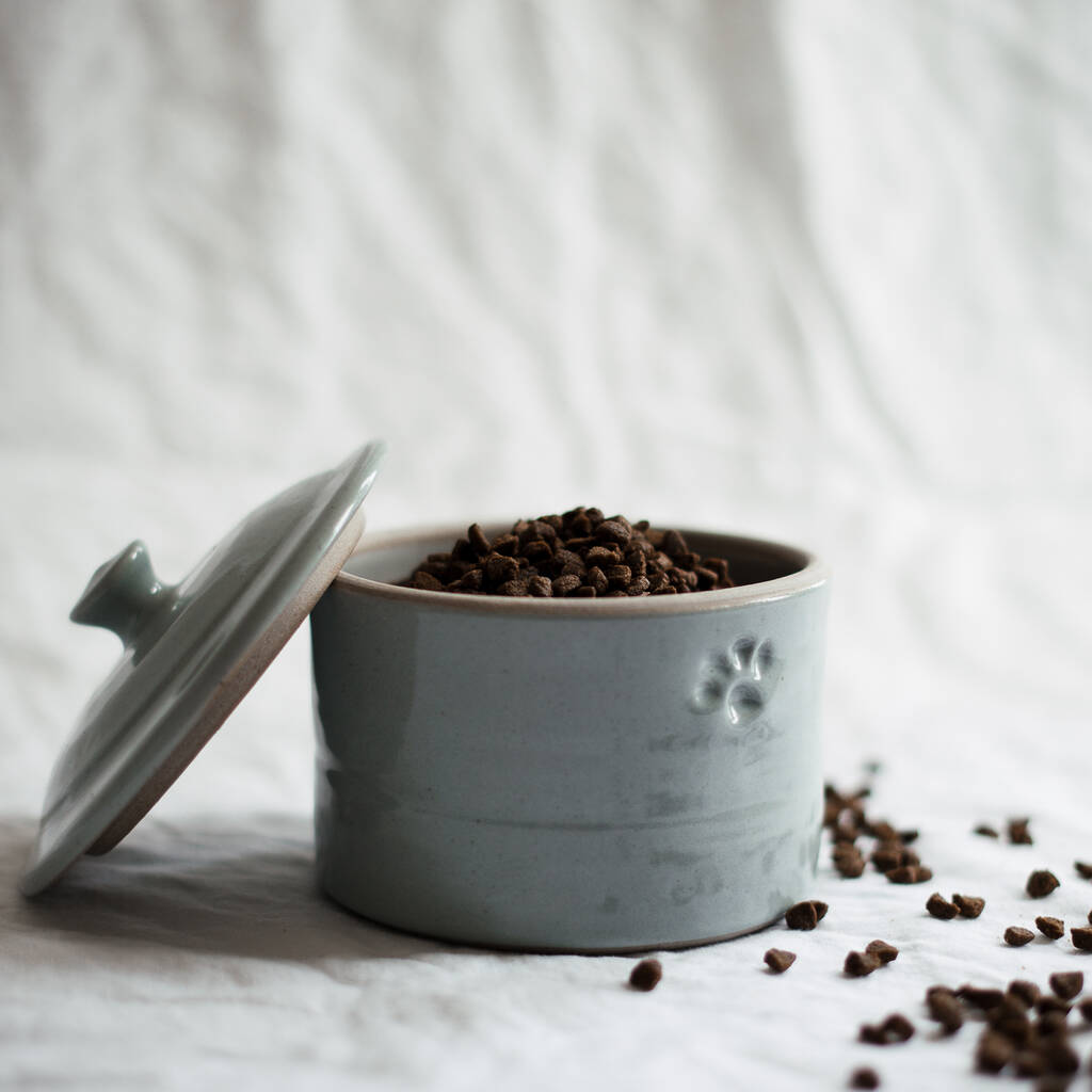 Hand Thrown Pottery Treat Jar In Purbeck Pebble Glaze By The Dandy Dog
