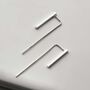Sterling Silver Tiny Bar Threader Earrings, thumbnail 5 of 6
