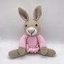 Handmade Pink Rabbit Soft Toy, thumbnail 2 of 3