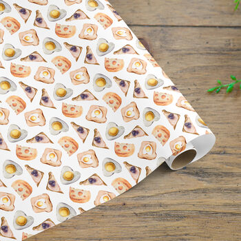 Egg On Toast Breakfast Wrapping Paper Roll Or Folded, 3 of 3