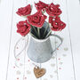 Cotton Red Fabric Large Roses Jug Tag Option, thumbnail 1 of 8