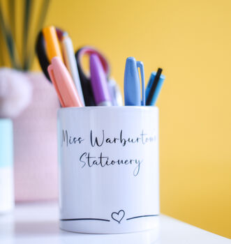 Teacher's Personalised Name Pencil Pen Pot Gift, 2 of 6