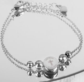 Personalised Silver Plated Cross Round Bracelet, 2 of 5