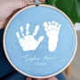 Baby Hand And Footprint Velvet Hoop Wall Hanging, thumbnail 3 of 4
