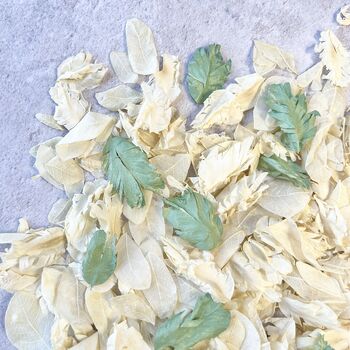 Ivory And Green Wedding Confetti | Biodegradable Petals, 3 of 4