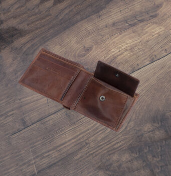 Brown Leather Wallet Luxury Italian Leather Bifold Rfid Protected, 7 of 9