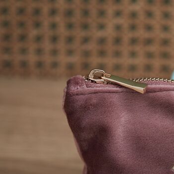 Personalised Zodiac Medium Pink Velvet Bag, 3 of 4
