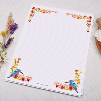 A4 Letter Writing Paper With Kingfisher And Poppy, 3 of 4