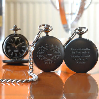 Engraved 21st Birthday Gift Pocket Watch Initials, 2 of 3