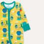 Organic Zip Up Baby Romper With Hot Air Balloon Print, thumbnail 2 of 6