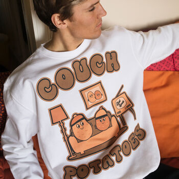Couch Potatoes Men's Slogan Sweatshirt, 2 of 4