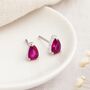 Sterling Silver Ruby Teardrop Stud Earrings – 6mm, thumbnail 3 of 6