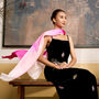 100% Mulberry Silk Scarf, Ombre Hot Pink And White In Gift Box, thumbnail 2 of 12