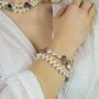 Teardrop Pearl And Gemstone Double Strand Bracelet, thumbnail 1 of 10