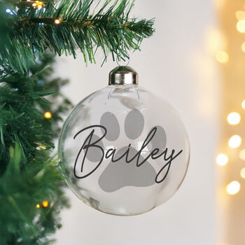 Personalised Pet Glass Bauble Hanging Decoration, 2 of 5