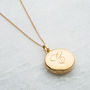 14k Gold Vermeil Engraved Initial Locket Necklace, thumbnail 6 of 12