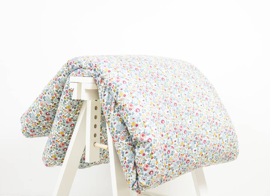 liberty print cot duvet cover in betsy by poppy and honesty