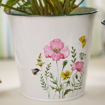 Set Of Three Ditsy Metal Planters, 4 of 4