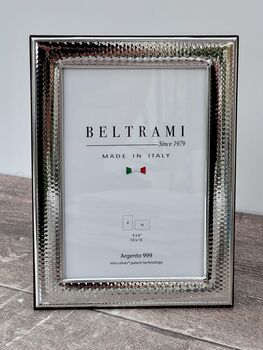 Beltrami Silver Plated Hammered Design Photo Frame, 2 of 3