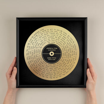 Personalised Song Lyrics Print, Metallic Gold, 4 of 8
