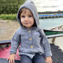 Personalised Grey Knitted Flare Hooded Cardigan, thumbnail 1 of 11