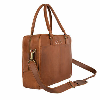 Personalised Leather Oxford Zip Up Satchel, 6 of 12