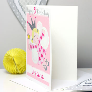 Personalised Fairy Girl Age Birthday Card, 5 of 6