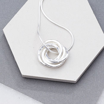 Five Interlinked Rings Silver Necklace, 4 of 12
