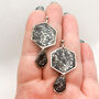 Black And Silver Foil Geometric Statement Earrings, thumbnail 2 of 10