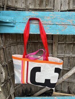 Gennaker Upcycled Sailcloth Two Handle Bag, 4 of 6