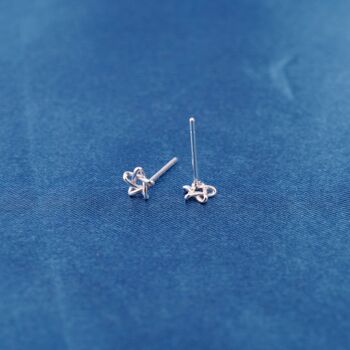 Tiny Star 925 Sterling Silver Stud Earrings, Dainty, Minimalistic, 4 of 9