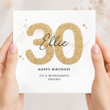 Gold Glitter 18th Birthday Card, Any Age Birthday Card For Him Or Her, 3 of 4