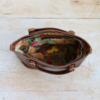 Leather Handbag, Crossbody Shoulder Bag Brown, 5 of 6