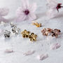 Jasmine Flower Sterling Silver Studs Customisable Card, thumbnail 1 of 10