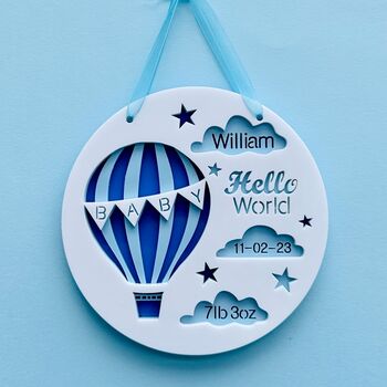 Personalised Baby Gift Keepsake Or Announcement Plaque, 2 of 12