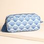 Small Navy Scallop Shell Washbag, thumbnail 1 of 3