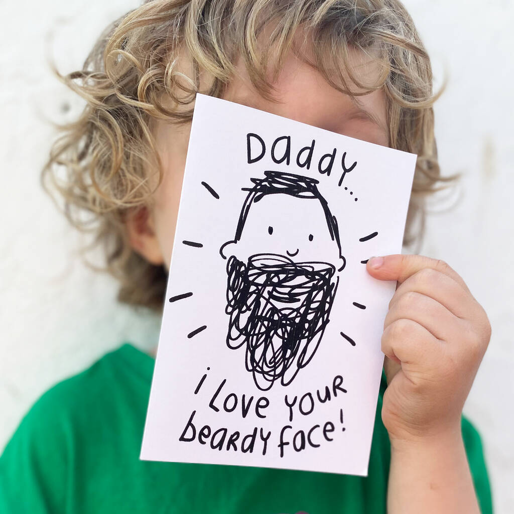 'Daddy I Love Your Beardy Face' Card, 1 of 3