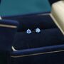 Extra Tiny Aquamarine Blue Cz Stud Earrings, thumbnail 5 of 10
