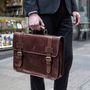 Mens Leather Backpack Briefcase. 'The Micheli', thumbnail 9 of 12