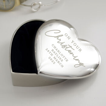 Personalised Christening Heart Trinket Box, 2 of 2