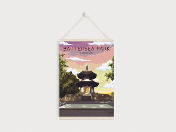 Battersea Park London Travel Poster Art Print, 5 of 7