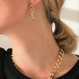 Gold Plated Chunky Curb Chain Stud Earring, thumbnail 4 of 7