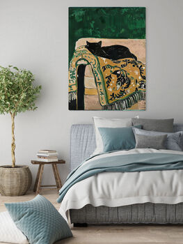 Cozy Black Cat Painting Art Print, 3 of 4