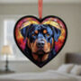 Rottweiler Stained Glass Effect Heart Suncatcher, thumbnail 4 of 4