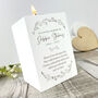 Personalised Wreath Memorial White Tea Light Holder, thumbnail 3 of 7