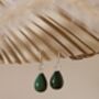 Teardrop Malachite Sterling Silver Dangle Earrings, thumbnail 8 of 9