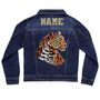 Personalised Kids Denim Jacket With Sequin Leopard, thumbnail 7 of 8